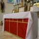 Red altar frontal