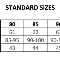 Surplice standard sizes